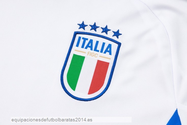 Nuevo Entrenamiento Conjunto Completo Italia 2024 Blanco Azul Marino Baratas